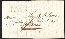 Voorloper BRUGGE 1824 Met Stempel BRUGGE FRANCO > Malines - 1815-1830 (Holländische Periode)