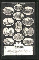 AK Husum, Gymnasium, Tochterschule, Reichsbank - Husum