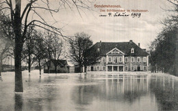 CPA    ALLEMAGNE----SONDERSHAUSSEN---DAS SCHUTZENHAUS IM HOCHWASSER---1909 - Sondershausen