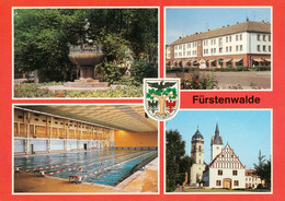 AK Fürstenwalde Spree Grassnik Brunnen Mühlenstraße Spree Schwimmhalle Blick Zum Rathaus Und Dom - Fuerstenwalde