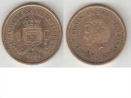 *netherlands Antilles  1 Gulden    1990   Km 37  Bu - Niederländische Antillen