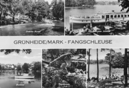 AK Grünheide Mark Fangschleuse Löcknitz Kanal HO Gaststätte Seeblick Peetzsee Froschbrücke Werlsee - Gruenheide