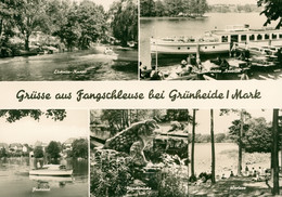 AK Grünheide Mark Fangschleuse Löcknitz Kanal HO Gaststätte Seeblick Peetzsee Froschbrücke Werlsee - Gruenheide