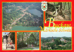 AK Buckow Märkische Schweiz Wurzelfichte Brunnen Am Markt Brecht Weigel Haus Haus Kirche Kurheim Waldfrieden - Buckow