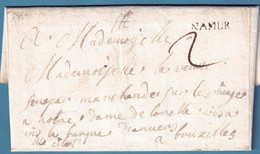 L 1751 De Dinant  Marque NAMUR + Cito + "2" Pour Bruxelles - 1714-1794 (Paesi Bassi Austriaci)