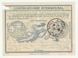 Coupon-réponse France Type Rome 4A - 30 Centimes - !! Déchirure En Haut - Paris 1 Bourse - IRC CRI IAS - Coupons-réponse