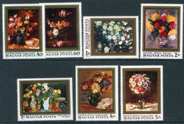 HUNGARY 1977 Floral Paintings MNH / **.  Michel 3192-98 - Nuovi