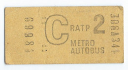 TICKET DE METRO   C  2eme Classe - Europa