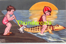 CPA ILLUSTRATEUR ENFANT MARGRET BORISS ARTIST SIGNED CHILDREN CROCODILE - Boriss, Margret