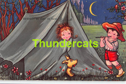 CPA ILLUSTRATEUR ENFANT MARGRET BORISS ARTIST SIGNED CHILDREN TENT CAMPING - Boriss, Margret