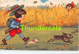 CPA ILLUSTRATEUR ENFANT MARGRET BORISS ARTIST SIGNED CHILDREN CHASSE HUNTING HUNTER - Boriss, Margret