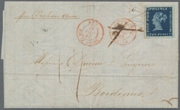 Mauritius: 1848, 2 Pence POST PAID (Position 4), Indigo-blue, Earliest Impression On Thick Bluish Pa - Maurice (...-1967)