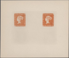 Mauritius: 1847: "Post Office" 1d. And 2d. Reprints Together On Thin Creamy Paper (122mm X 102mm), P - Mauritius (...-1967)