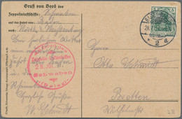 Zeppelinpost Deutschland: 1911, LZ 10 Schwaben, DELAG-Bildkarte Als Bord-Postkarte Mit Germaniafrank - Airmail & Zeppelin