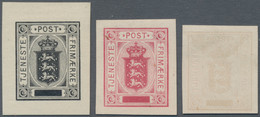 Dänemark - Dienstmarken: 1871. OFFICIAL ISSUE: 3 Colour Proofs, Unadopted Design And Colours. Withou - Officials