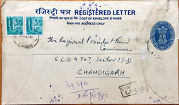 INDIA 1987 CAMP POST OFFICE E.P-508 REGISTERED LETTER - Enveloppes