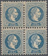 Österreich: 1867, Freimarken Franz Josef, Grober Druck 10 Kr. Blau, Farbfrischer Und Gut Gezähnter 4 - Unused Stamps