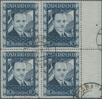 Österreich: 1936, 10 Sch. Dollfuss, Viererblock Vom Rechten Seitenrand Mit Zentrischem, Bedarfsmässi - Used Stamps