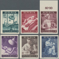 Österreich: 1954, 30 G Bis 2,40 S Gesundheitsfürsorge Ungezähnt, Alle 6 Werte Tadellos Postfrisch Un - Unused Stamps