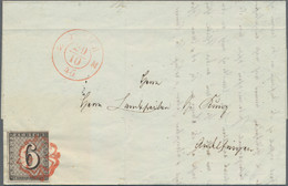 Schweiz - Zürich: 1843 Zürich 6 Rp. Mit Senkr. Unterdrucklinien, Type I, Verwendet 1845 Auf Komplett - 1843-1852 Timbres Cantonaux Et  Fédéraux