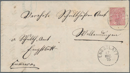 Württemberg - Einkreisstempel: 1875, ENGSTLATT 17.3, K1 Auf 3 Kr. Karmin Auf Pra.-Faltbriefhülle Nac - Autres & Non Classés