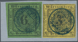 Württemberg - Stumme Stempel: 1851, "BACKNANG" Stummer Blauer K1-SIEBSTEMPEL Selten So Klar Und Zent - Autres & Non Classés