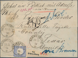 Deutsches Reich - Brustschild: 1873, Transatlantik-Begleitbrief Mit Marken DR 3x 10 Groschen Ziffern - Lettres & Documents