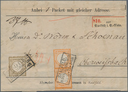 Deutsches Reich - Brustschild: 1872, 2 Kr. Orange, Großer Schild Im Senkrechten Paar Und 18 Kr. Ocke - Lettres & Documents