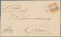 Deutsches Reich - Brustschild: 1872, 2 Kreuzer Orange Mit Großem Schild Klar Entwertet Mit Ra3 SCHOE - Lettres & Documents