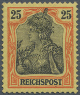 Deutsches Reich - Germania: 1899, 25 Pfg. Germania Mit FETTER INSCHRIFT, Ungebrauchte Einzelmarke Mi - Neufs