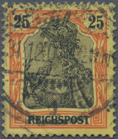 Deutsches Reich - Germania: 1899, 25 Pfg. Germania Mit FETTER INSCHRIFT, Gebrauchte Einzelmarke Mit - Oblitérés