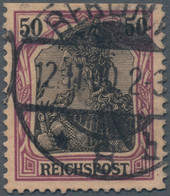 Deutsches Reich - Germania: 1900, 50 Pfg. Germania Reichspost Gebraucht Mit Sogenannter "fetter Insc - Oblitérés