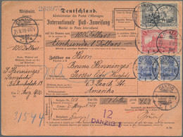 Deutsches Reich - Germania: 1900, Freimarken 20 Pf Lilaultramarin, 1 Mark Rot Und 3 Mark Schwarzviol - Lettres & Documents