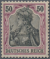 Deutsches Reich - Germania: 1912, 50 Pf. Graulila/schwarz Auf Orangeweiß Friedensdruck Tadellos Post - Neufs