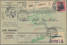 Deutsches Reich - Germania: 1915, 80 Pfg In Der Seltenen Farbe Karminrot Als Einzelfrankatur Auf Pak - Lettres & Documents