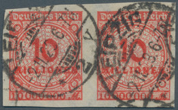 Deutsches Reich - Inflation: 1923, 10 Mio. Mark Dunkelzinnober UNGEZÄHNT Im Waagerechten Paar, Zeitg - Used Stamps