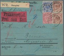 Deutsche Post In China - Vorläufer: 1895, 20 Pf Und Senkrechtes Paar 50 Pf "Krone/Adler" Sowie 2 Mar - Chine (bureaux)