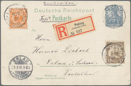 Deutsche Post In China: 1901 (9.8.), 25 Pfg. Krone/Adler Gelblichorange (Petschili-Ausgabe) In Kombi - Cina (uffici)