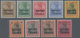 Deutsche Post In China: 1901/1904, 3 Pf Braunocker Bis 80 Pf Dkl'rötlichkarmin Auf Mattkarmin 9 Aufd - Cina (uffici)