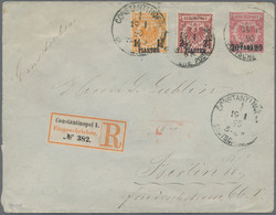 Deutsche Post In Der Türkei: 1889, 1 1/4 PIA A. 25 Pf. Gelb-orange Und 2 1/2 PIA A. 50 Pf. Bräunlich - Turchia (uffici)