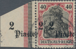 Deutsche Post In Der Türkei: 1905, 2 Pia Auf 40 Pf Dunkelrötlichkarmin/(braun)schwarz, Extrem Stark - Turchia (uffici)