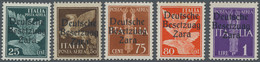 Dt. Besetzung II WK - Zara: 1943, Freimarken Zu 25 C, 50 C, 75 C, 80 C Sowie 1 L In Postfrischer Erh - Occupazione 1938 – 45