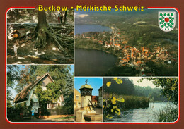 AK Buckow Märkische Schweiz Wurzelfichte Blick Auf Die Stadt Brecht Weigel Haus Brunnen Am Markt Am Abendrothsee - Buckow