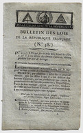 Bulletin Des Lois 58 Fructidor An II 1794 Archives Pillées/Charles Dumont De Sainte-Croix/Agriculture Et Arts/Porcs - Décrets & Lois