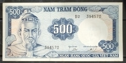 South Viet Nam Vietnam 500 Dông UNC Tran Hung Dao Banknote Note 1966 - Pick # 23 / 2 Photo - Viêt-Nam