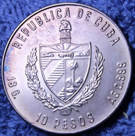 Cuba: 1980 Moscow Olympics Comemorative 10 Peso .999 Silver BU/UNC  55-232 - Cuba