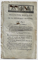 Bulletin Des Lois N°63 Vendémiaire An III 1794 Armée Des Pyrénées Orientales Fort De Bellegarde "Sud Libre"/Paris - Decreti & Leggi
