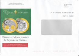 Enveloppe Destinéo : Le Royaume De France. (Voir Commentaires) - Covers & Documents