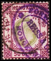 1904-1907. HONG KONG. Edward VII 50 CENTS. Interesting Cancel. (Michel 85) - JF420555 - Unused Stamps