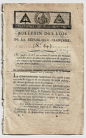 Bulletin Des Lois N°64 Vendémiaire An III 1794 Etablissement Des épreuves De Meudon/Aucune Femme Gardienne Des Scellés - Décrets & Lois